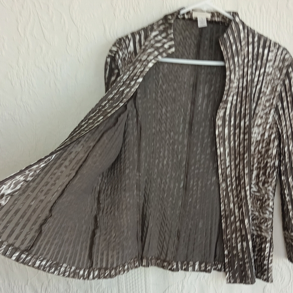 Chico's Julianne Jacket Zip Up Stretchy Boho Lightweight Sexy Shiny Mesh Animal - Picture 10 of 12